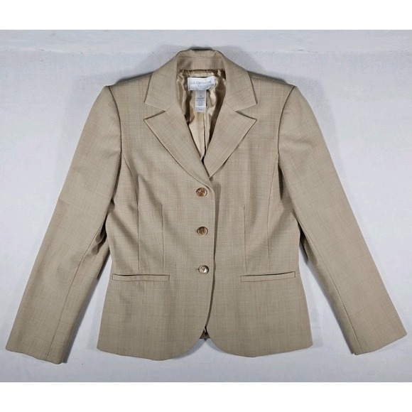 Liz Claiborne Jackets & Blazers - Liz Claiborne 2 Piece Womens Skirt Suit Size 10 3 Button Jacket Beige